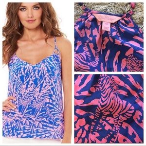Lilly Pulitzer Rory Silk Tank Rollin in the Grass